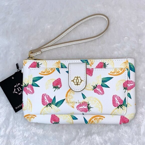 Nanette Lepore Juicy Fruit Print Large Wristlet Wallet ID Phone Case Bag NWT - Picture 5 of 9
